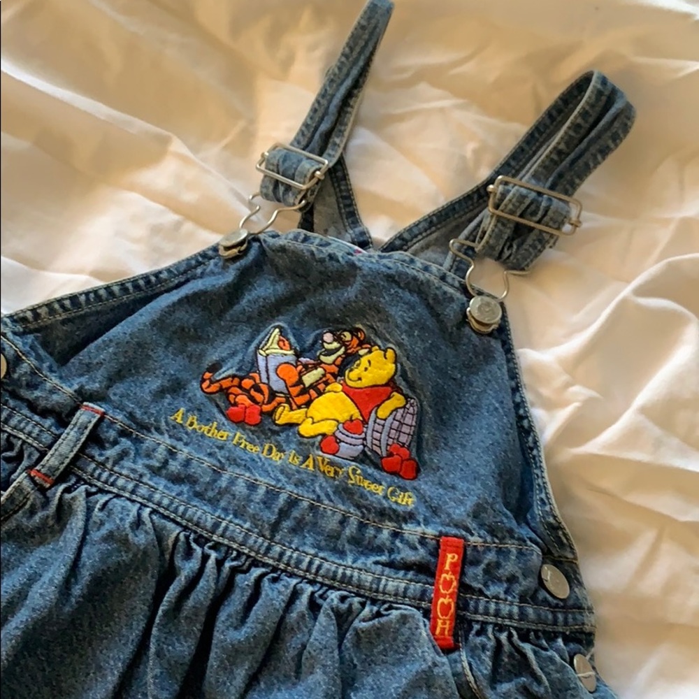 Child’s Pooh Denim overall dress